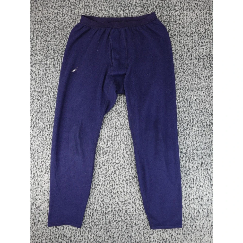 Patagonia Capilene Base Layer Pants Mens XL Navy Blue Thermal Fleece Made in USA